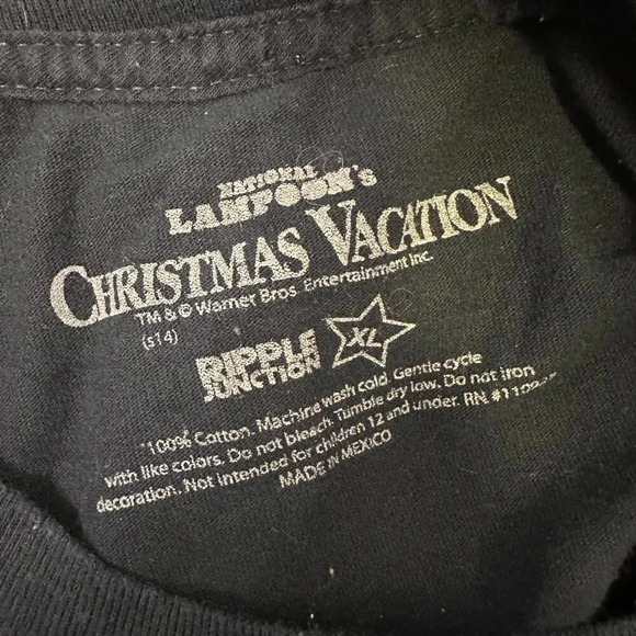 Ripple Junction Christmas Vacation Shirt Adult XL Navy Blue Crew Neck Cotton - Picture 4 of 4